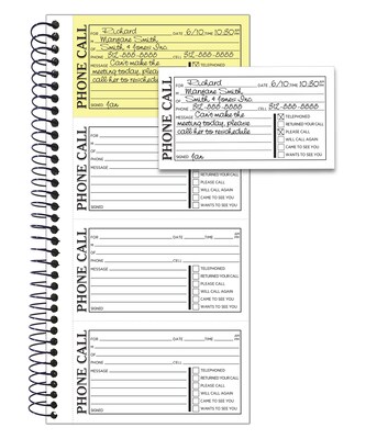 Cosco Phone Message Pad, 5.5" x 11", 100 Sheets/Pad, 2 Pads/Pack (074048)