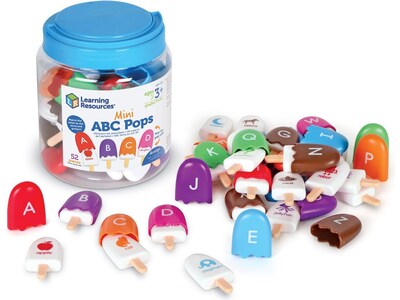 Learning Resources Mini ABC Ice Pops, Assorted Colors, 26/Set (LER6799)