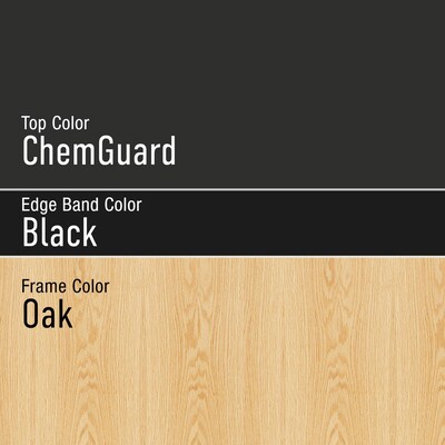 Diversified Woodcrafts Uplift! Hybrid ADA Rectangular Science Table, 60" x 24", Height Adjustable, Black/Oak (P8602K)