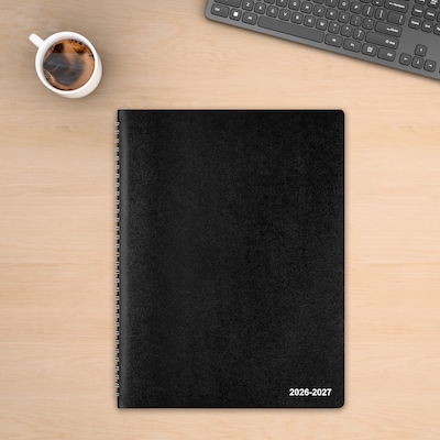 2026–2027 Staples 8" x 11" Academic Weekly and Monthly Appointment Book, Black (ST60363-27)