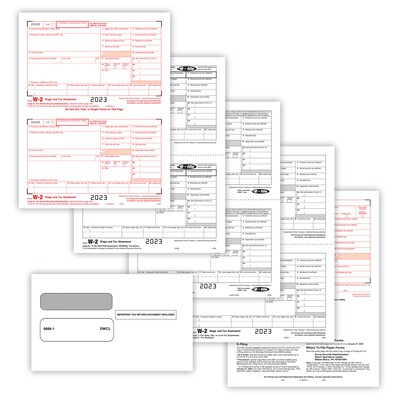 ComplyRight 2023 W-2 Tax Form, 4-Part, 2-Up, 50/Pack (95214E)