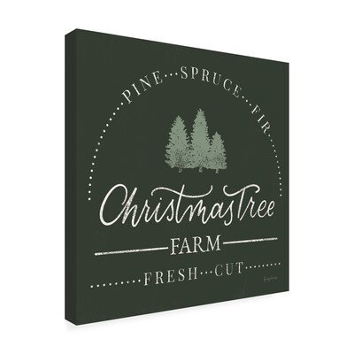 Trademark Fine Art Becky Thorns Vintage Christmas Sign I Green Sq Canvas Art, 24" x 24" (WAP31955-C2424G)