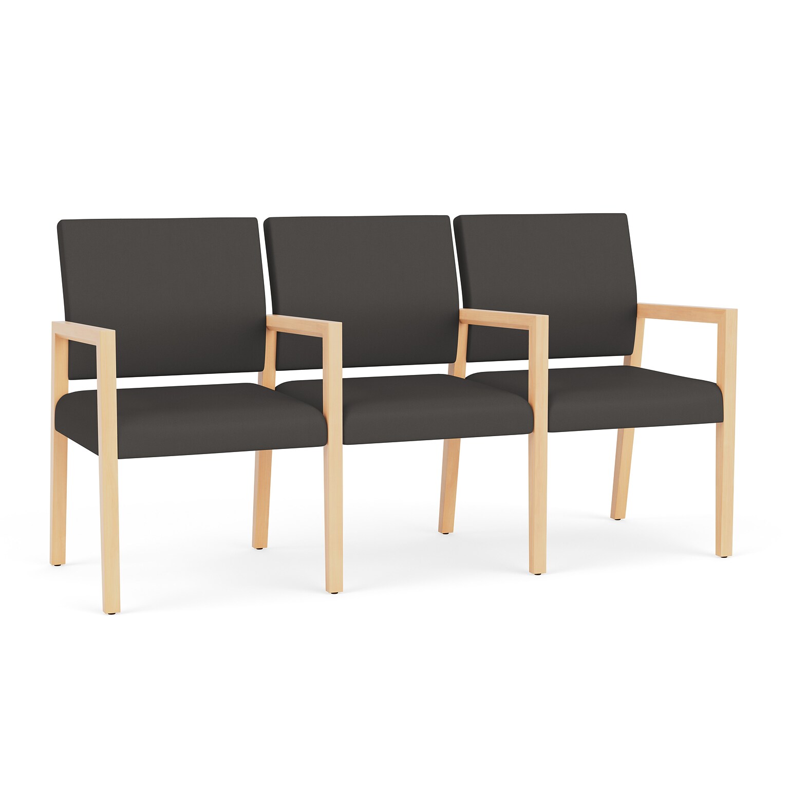 Lesro Brooklyn Vinyl 3-Seat Tandem Seating, Patriot Plus Charcoal/Natural (BK3103.WNA-01PPCH)