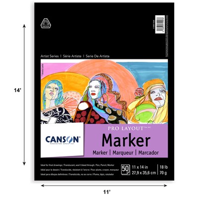 Canson Artist Series 11 x 14 Pro Layout Marker Pad, 50 Sheets/Pad (MCXC100511048)