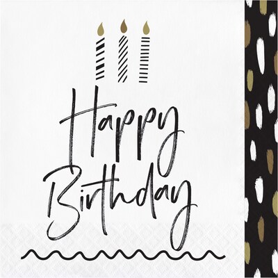 Creative Converting Golden Wishes Birthday Party Kit, Black/Gold, Serves 8 (DTC9506E4A)