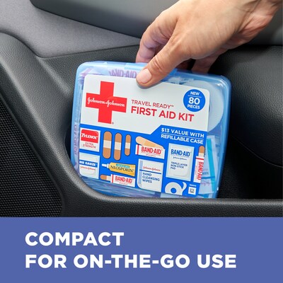 Johnson & Johnson Travel Ready Office First Aid Kit, 80 Pieces (202068)