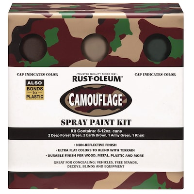 Rust-Oleum Camouflage 2X Ultra Cover Assorted Spray Paint Kit, 12 oz. Aerosol Can, Assorted Colors,