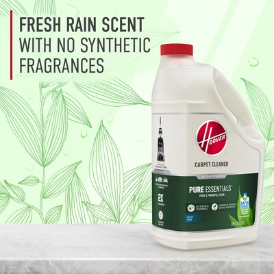 Hoover Pure Essentials Carpet Cleaning Solution, Liquid, Fresh Rain Scent, 128 oz., (AH31965)