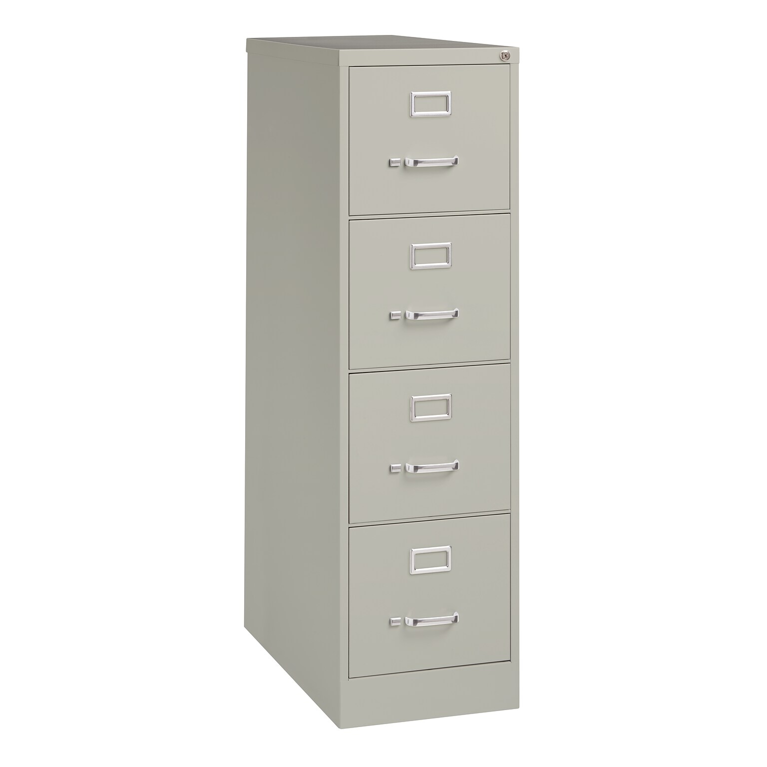 Hirsh Commercial 4-Drawer Vertical File Cabinet, Letter Size, Lockable, 52H x 15W x 26.5D, Light Gray (14029)