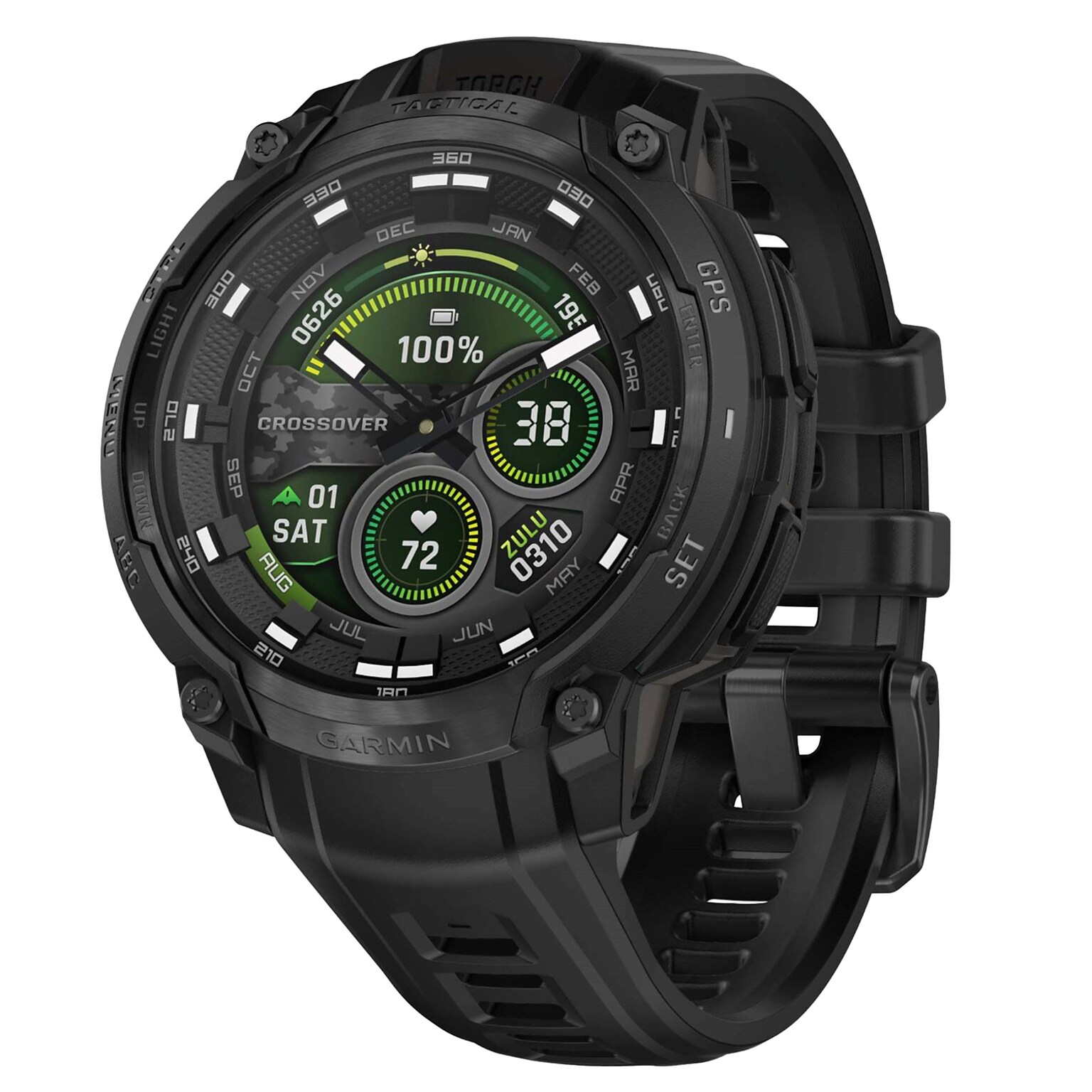 Garmin Instinct Crossover Smartwatch, GPS, 46.6mm, Silicone Band (010-03398-02)