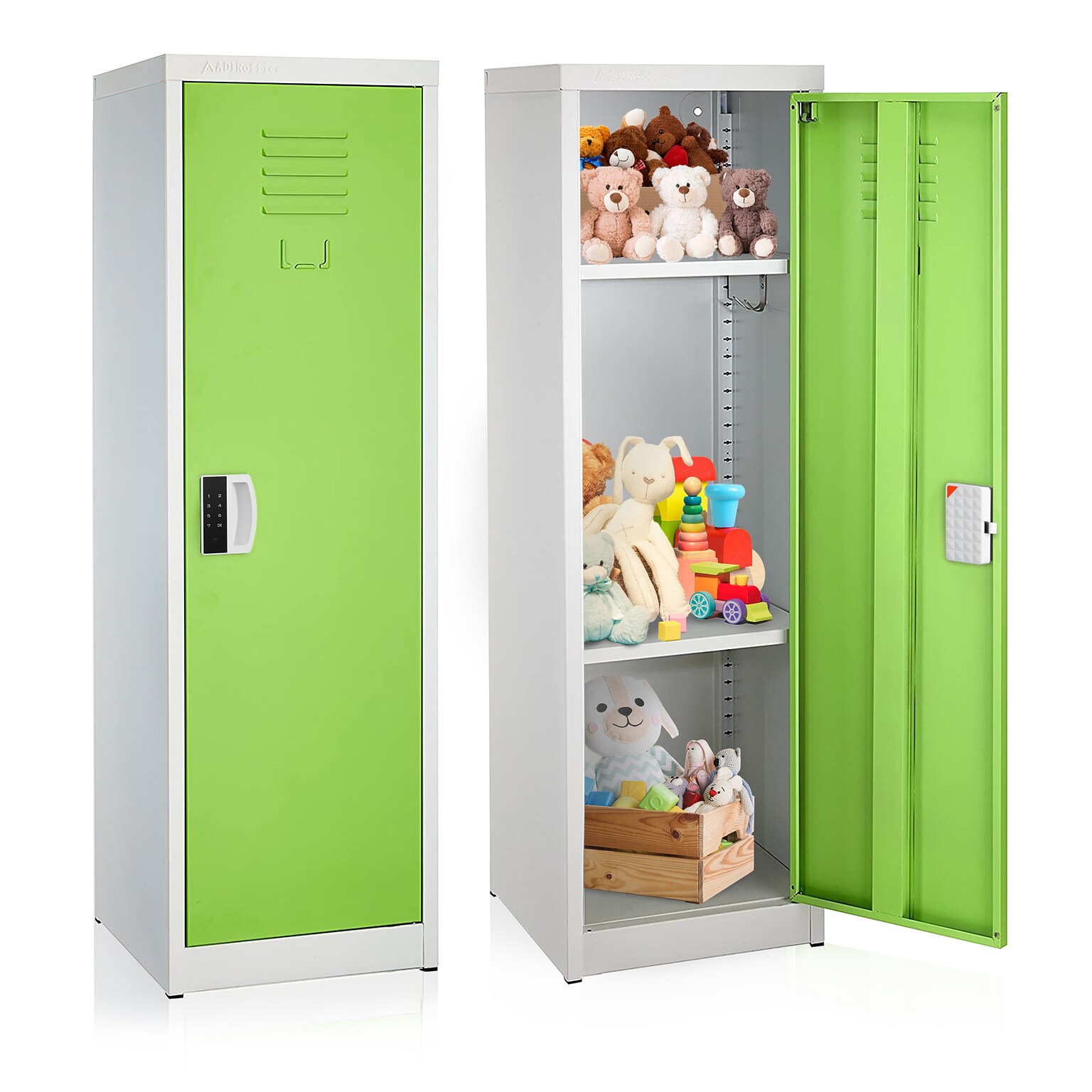AdirOffice 48H Single Tier Green Storage Locker (ADI629-01-GRN-DL)