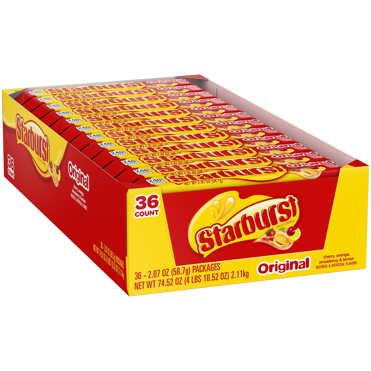Starburst Original Fruit Chews Candy, 2.07 oz., 36/Box (MMM01151)
