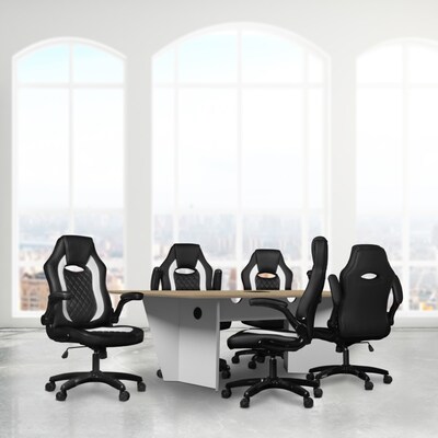 Regency Array 96" W Conference Table w/ Power Data Grommet, Noble Oak/White (ACT9648NOWH)