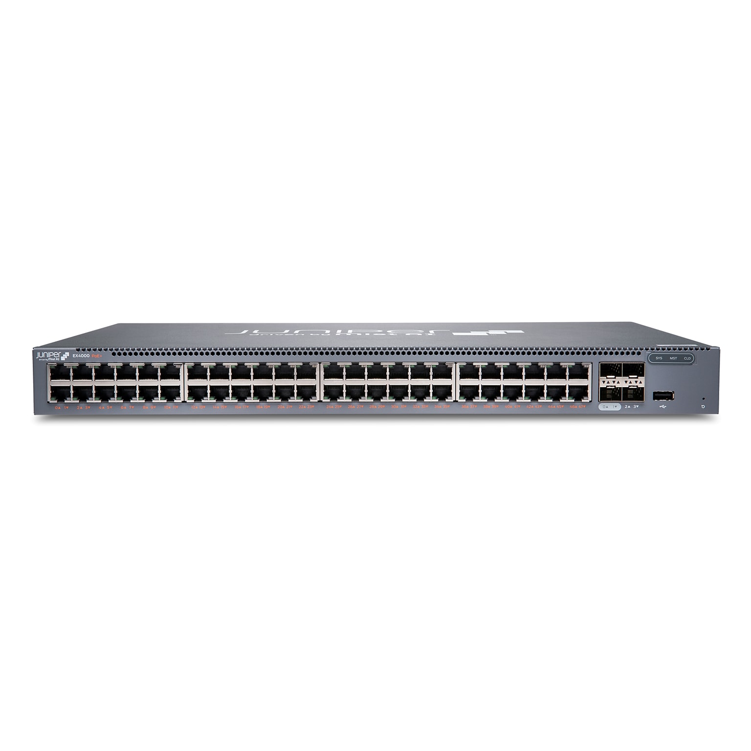 Juniper WAN 48-Ports Gigabit Ethernet PoE Managed Switch, 176Gbps, Black (EX4000-48P)
