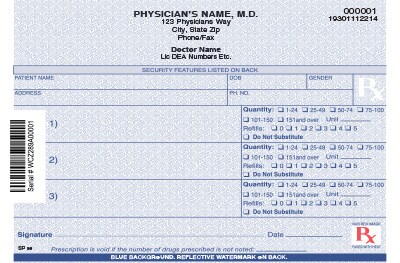 Medical Arts Press® California Controlled Substance Multi-Prescription Style; 2 Part, Horizontal
