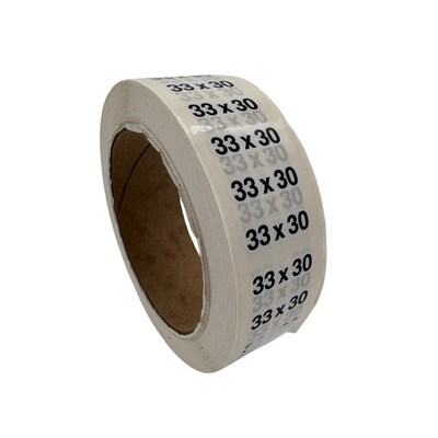 Nahanco 33 x 30 Plastic Size Marker, Clear/Black/White, 250/Roll (DSM-272)