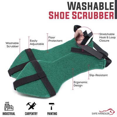 BISON LIFE Washable Shoe Scrubber, Adult, Green, 60/Pair (BPSH-ES-WSG-1G-60)