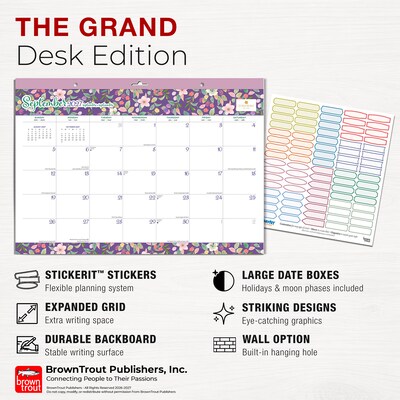 2027 BrownTrout House of Turnowsky 17" x 12" Monthly Desk Pad Calendar, Assorted Colors (9798330713448)