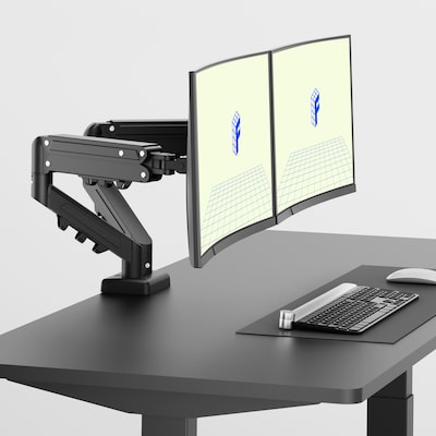 FlexiSpot MA1 Adjustable Dual Arms, Up to 32 Monitors, Black (MA1B-D-DP)
