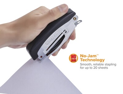Bostitch Deluxe Handheld Stapler, 20-Sheet Capacity, Black/Chrome (42100)