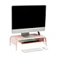 Mind Reader Monitor Stand with Paper Tray, Metal, Pink (MESHMONSTA-PNK)