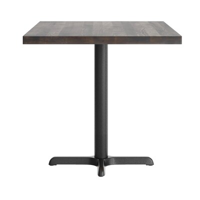 Flash Furniture Bennett Wooden Commercial Indoor Table, 48" x 30", Dark Brown Top/Black Base (GSF3048DBT2230)