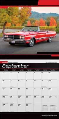 2026 BrownTrout American Muscle Cars 12" x 12" Monthly Wall Calendar (9798330701322)