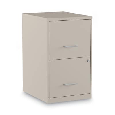 Alera® Soho 2 File-Drawer Vertical Standard File Cabinet, Letter Size, Lockable, 24.1"H x 14"W x 18"D, Putty (2806662)