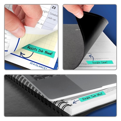 2027 AT-A-GLANCE QuickNotes 5" x 8" Daily & Monthly Appointment Book, Faux Leather Cover, Black (76-04-05-27)