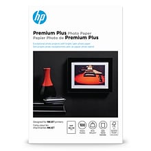 HP Premium Plus Glossy Photo Paper, 4 x 6, 100 Sheets/Pack (CR666A)