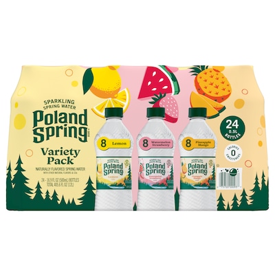 Poland Spring Variety Pack Sparkling Purified Water, 16.9 oz., 24/Pack (2000093)