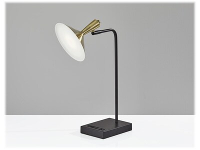 Adesso Lucas LED Desk Lamp, 21.75, Black/Antique Brass (4262-01)