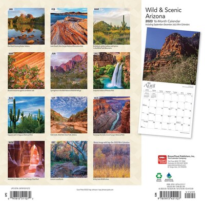 2023 BrownTrout Arizona Wild & Scenic 12 x 24 Monthly Wall Calendar, (9781975451127)