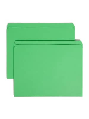 Smead Heavy Duty Reinforced File Folder, Straight Cut, Letter Size, Green, 100/Box (12110)