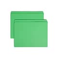 Smead Heavy Duty Reinforced File Folder, Straight Cut, Letter Size, Green, 100/Box (12110)