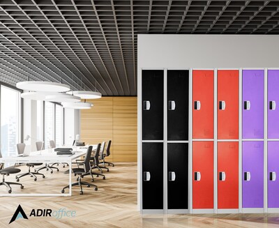 AdirOffice 72"H 2-Tier Red Storage Locker (ADI629-202-RED-DL)
