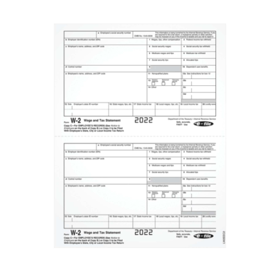 TOPS 2022 W-2 Tax Form, 1-Part, Copy C, 100/Pack (LW2EEC2)