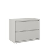 Quill Brand® Commercial 2 File Drawers Lateral File Cabinet, Locking, Gray, Letter/Legal, 36W (2029