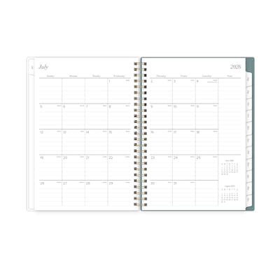 2026-2027 Blue Sky Vineyard 6" x 8" Academic Year Weekly & Monthly Planner, Plastic Cover, Green/Pink (157560)