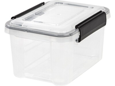 Iris WeatherPro Stackable Polypropylene Storage Box, 6.5 x 11.5 x 8.5, 6.5 Qt., Clear, 6/Pack (11