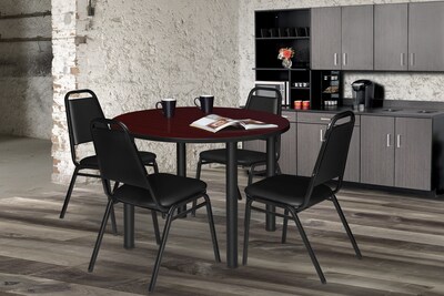 Regency Kee 42" Round Breakroom Table- Mahogany/ Black