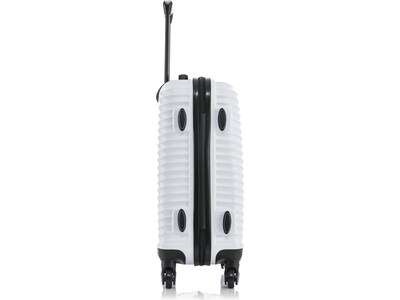 DUKAP Adly 20" Hardside Suitcase, 4-Wheeled Spinner, TSA Checkpoint Friendly, White (DKADL00S-WHI)