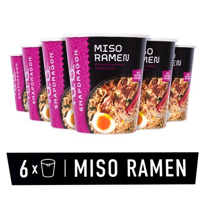 Snapdragon Miso Ramen Cup, 2.1 oz, 6/Pack (307-00419)