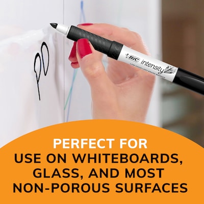 BIC Intensity Dry Erase Markers, Fine Tip, Blue, 12/Pack (GDE11-BLU)