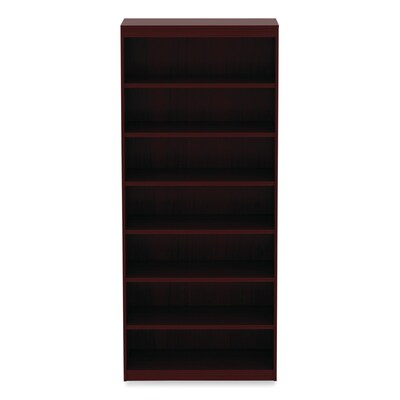 Alera Valencia Series Square Corner Bookcase, Seven-Shelf, 35.63w x 11.81d x 83.86h, Mahogany