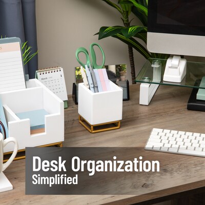 Mind Reader Pen Holder, White (PENWD-WHT)