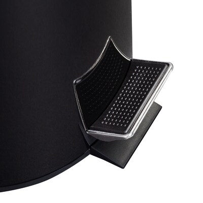 Honey-Can-Do Steel Round Step Trash Can with Lid, Black, 3.17 Gallon (TRS-05170)