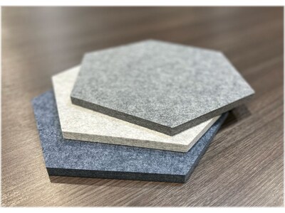 Luxor Reclaim Stick-On Decorative Acoustic Panels, 11"H x 9.5"W, Ocean Foam Combo PET, 12/Pack (RCLMHEX001)