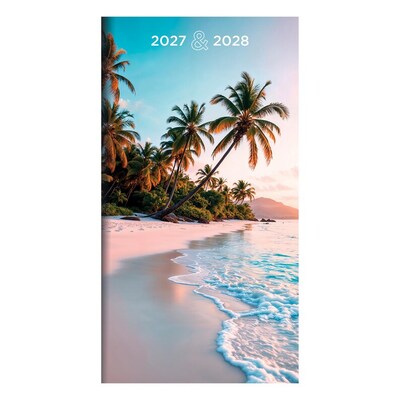 2027 TF Publishing Beaches 3.5 x 6.5  Monthly Standard Planner, Paperboard Cover, Multicolored (27-7000)