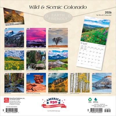2026 BrownTrout Colorado Wild & Scenic 12 x 12 Monthly Wall Calendar (9798330703005)